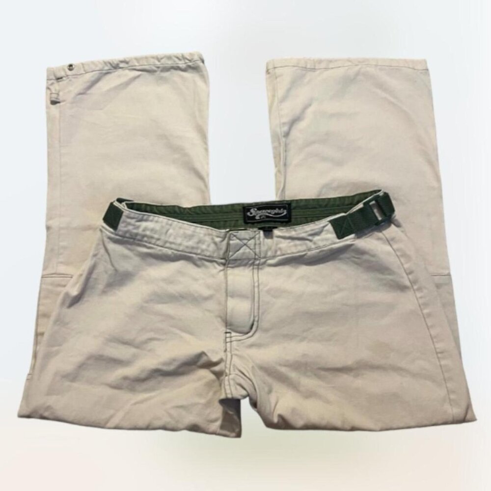 Y2k 2000s Spacegirls creme and green cargo capri pants size 3